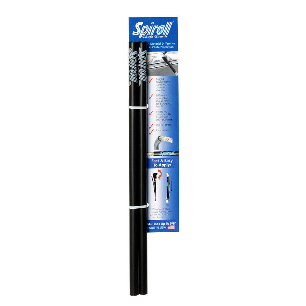 Spiroll Chafe Guard Black f/Lines up to 5/8" Diameter - Pair [SPL-16-B-CG]