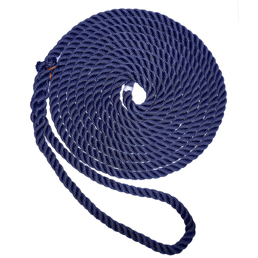 New England Ropes 1/2" Premium 3-Strand Dock Line - Navy Blue - 15