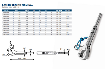Gate Hook With Terminal