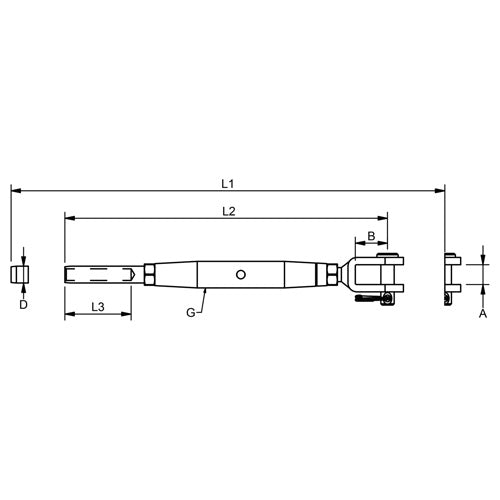 Small Rigging Screw Fork/Terminal