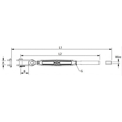 Rigging screw toggle/terminal UNF – open body